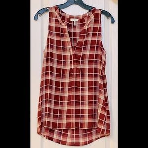 Joie Sleeveless Blouse - Plaid